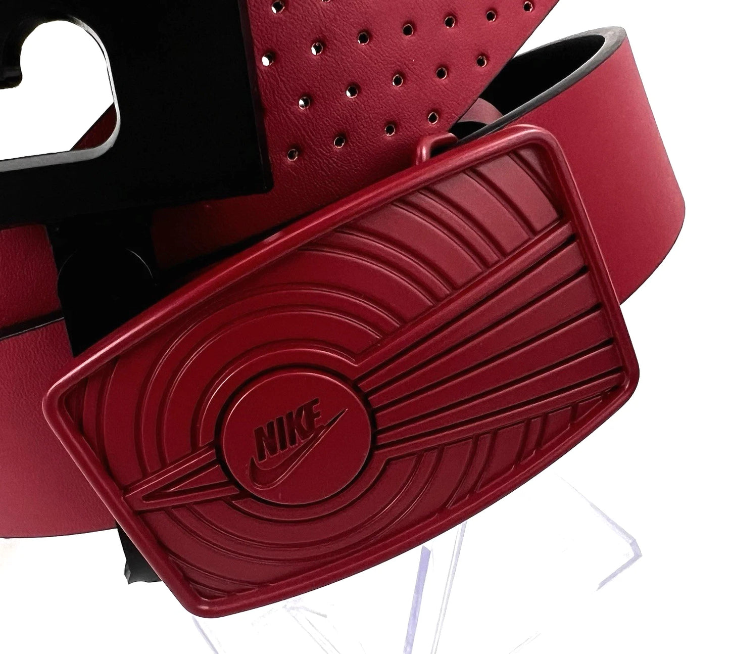 Cinturón Nike Golf Sport con Hebilla de Placa – Rojo (Gym Red)