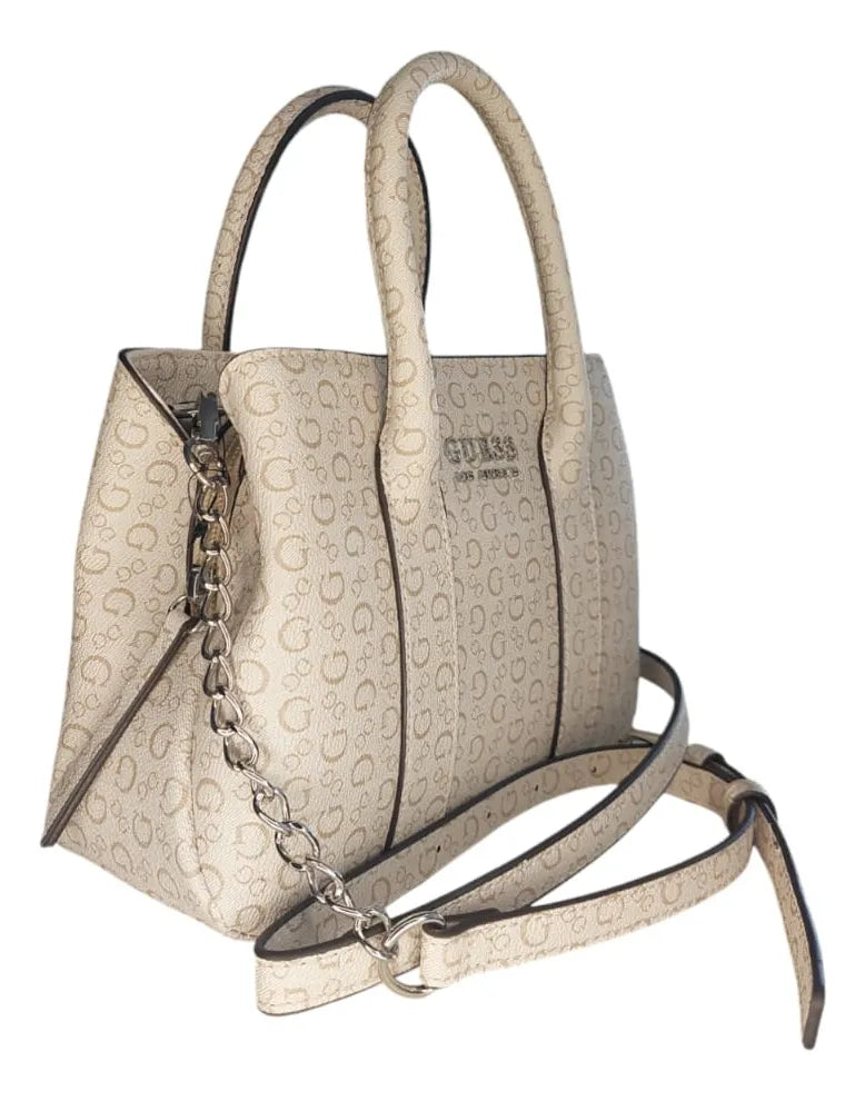 Cartera Guess Noelle Satchel Logo Latte Mini - Original