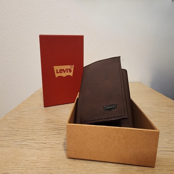 Billetera de Cuero Genuino Levi's® - Marrón Chocolate