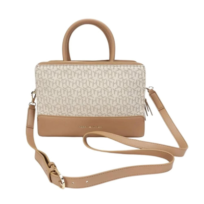 Cartera Tommy Hilfiger Doble Asa Monogram - Beige