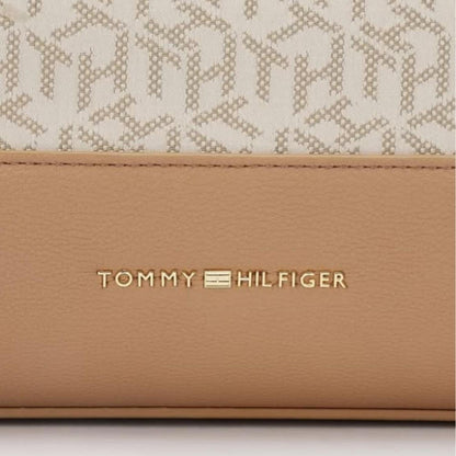 Cartera Tommy Hilfiger Doble Asa Monogram - Beige
